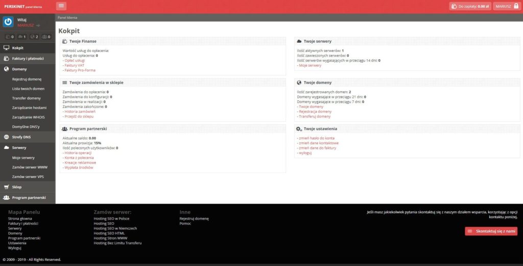 Panel administracyjny seohost Panel administracyjny seohost