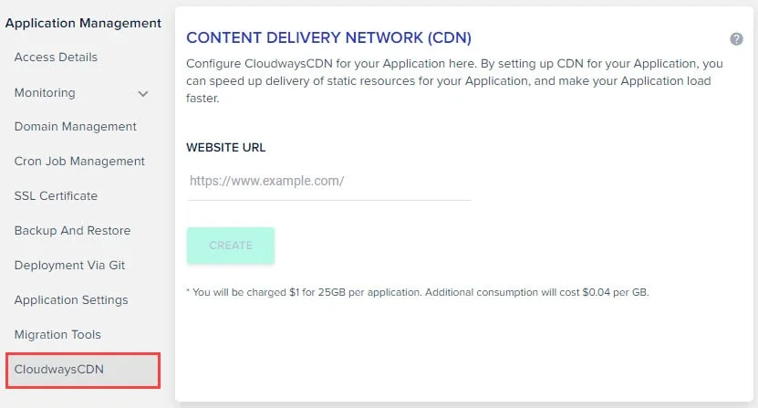 Obraz pokazuje jak i gdzie uruchomić CDN dla strony internetowej hostiwanej na hostingu Cloudways