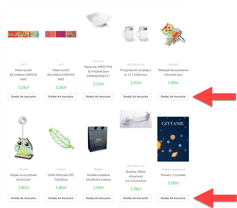 Przycisk Dodaj do Koszyka nie w jednej linii