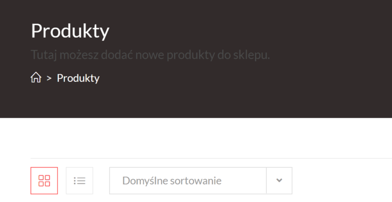 tutaj mozesz dodac nowe produkty do sklepu napis na stronie sklepu woocommerce z motywem oceanwp